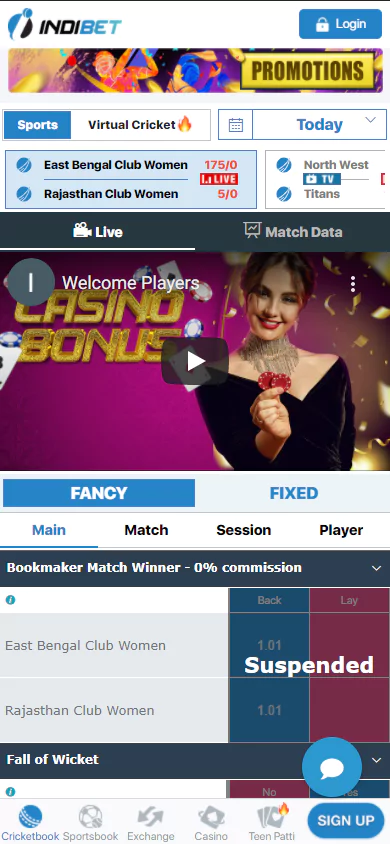 Indibet Main Page